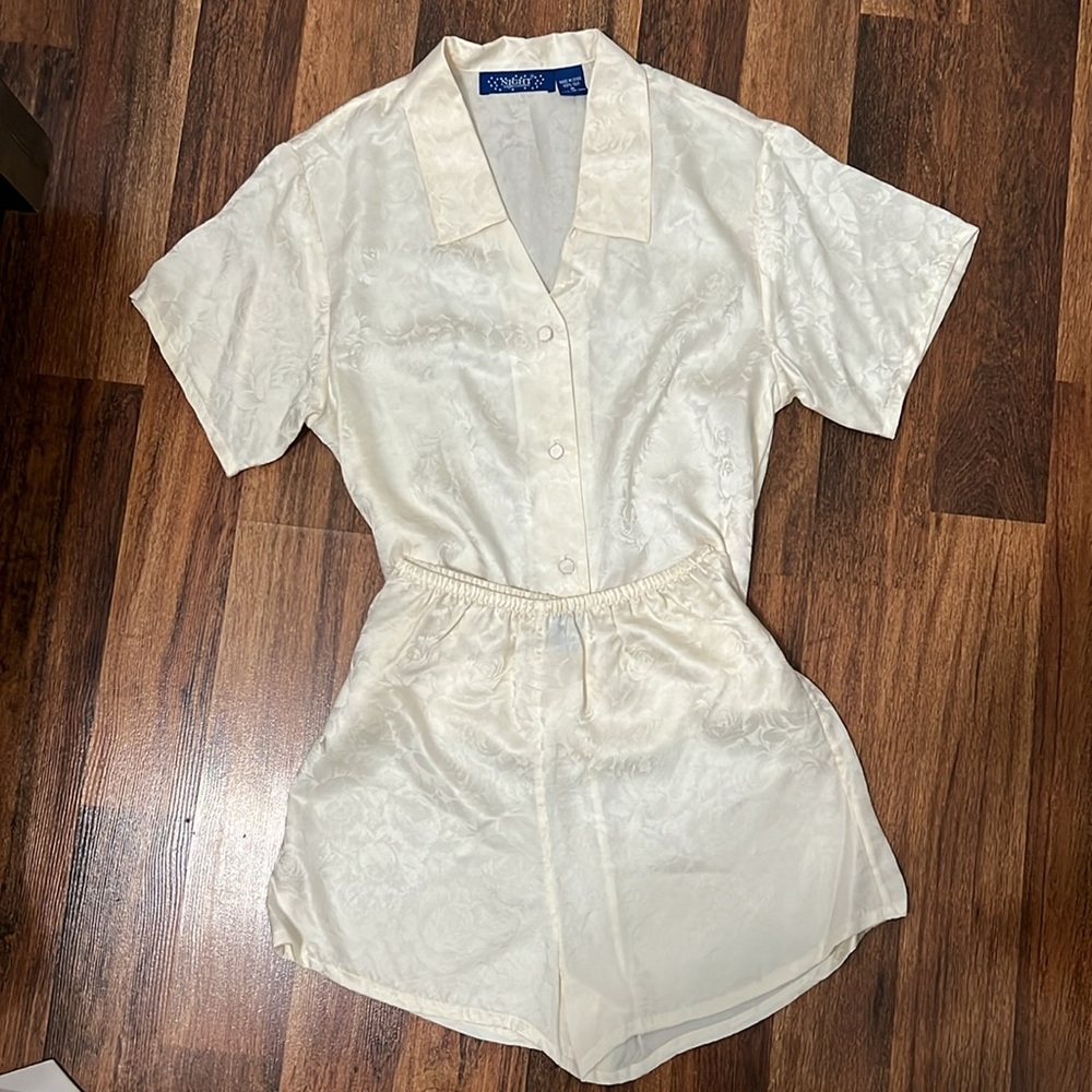 Vintage silk pajamas set size S - Picture 2 of 7